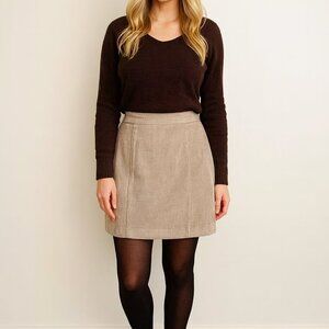 LE CHATEAU | Vintage Wide Ribbed Taupe Brown Skirt